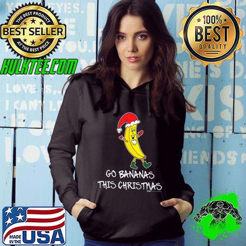Original go Bananas This Christmas Silly Banana In Santa Hat Premium T-Shirt