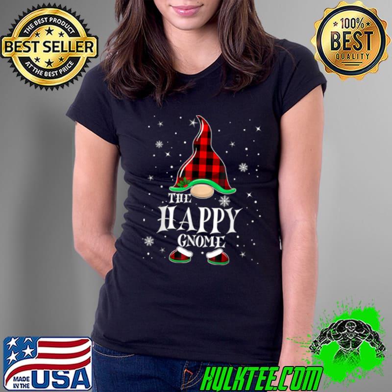 Original Happy Gnome Buffalo Plaid Matching Family Christmas Pajama T Shirt Ladies Tee Original Happy Gnome Buffalo Plaid Matching Family Christmas Pajama T Shirt Ladies Tee