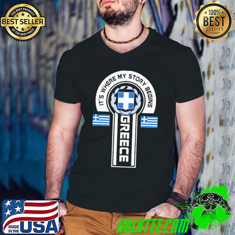 Original Its where my story begins greece logo shirt
