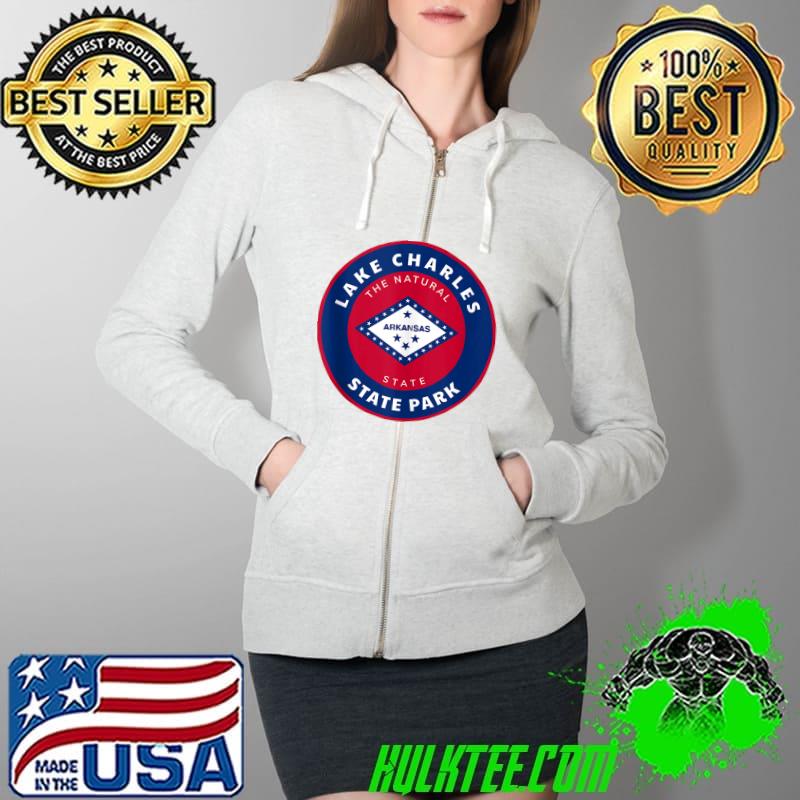 Original Lake Charles State Park Arkansas AR Flag Vacation Souvenir T- Full Zip Hooded Original Lake Charles State Park Arkansas AR Flag Vacation Souvenir T- Full Zip Hooded