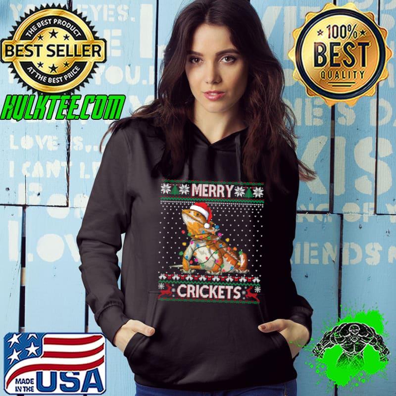 Original merry Crickets Bearded Dragon Ugly Sweater Christmas Pajama T-shirt