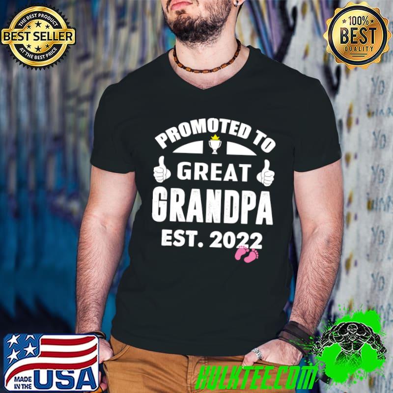 Original promoted to Great Grandpa 2022 It's A Girl Funny Baby Reveal T-shirt