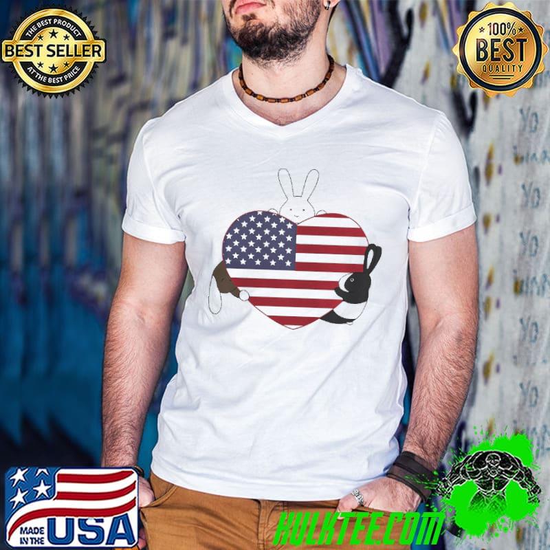 Original rABBIT HUG HEART AMERICAN INDEPENDENCE DAY SHIRT