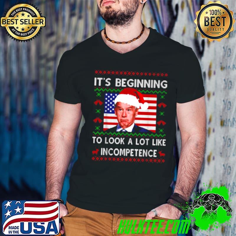 Original Santa Biden American flag it’s beginning to look a lot like incompetence Ugly Christmas Guys V Neck Original Santa Biden American flag it’s beginning to look a lot like incompetence Ugly Christmas Guys V Neck