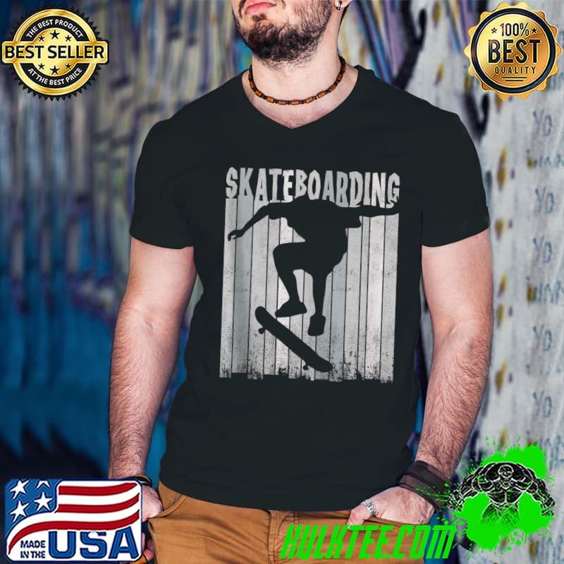 Original Skateboarding Skateboarder Silhouette 4 Vintage Retro Skater T- Guys V Neck Original Skateboarding Skateboarder Silhouette 4 Vintage Retro Skater T- Guys V Neck