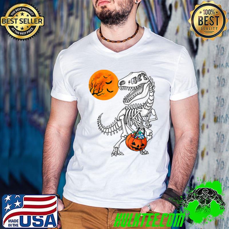 Original t rex Scary Halloween shirts for Boys Kids Dinosaur Skeleton T-Shirt