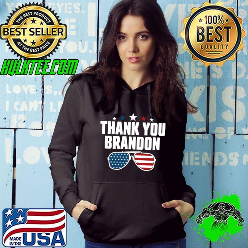 Original thank you Brandon glasses American flag T-shirt