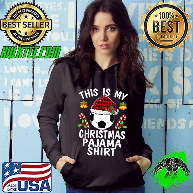 Original This is my Christmas Pajama shirts soccer Santa boys men T-Shirt
