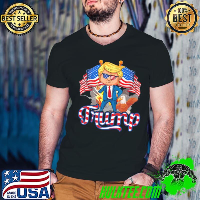 Original USA American Eagle Donald Trump American Flag T-Shirt