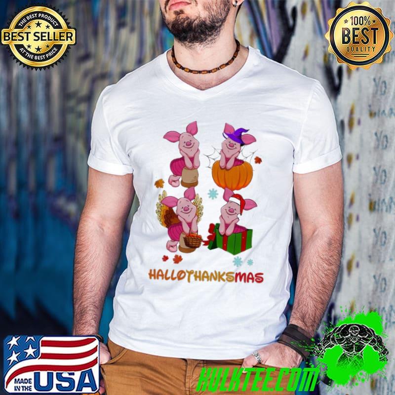 Piglet Pumpkin Snow Happy Hallothanksmas Shirt Piglet Pumpkin Snow Happy Hallothanksmas Shirt