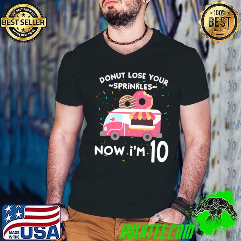 Premium 10th Birthday Funny Donut Theme Party Ten Quote Girls I'm 10 Premium T-Shirt