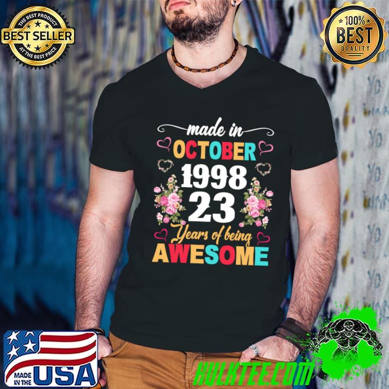 Premium 23 Year Old Born In October 1998 23rd Birthday T-Shirt