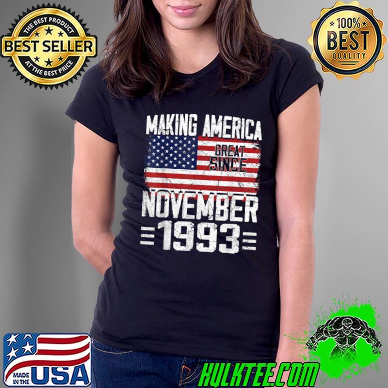 Premium 28th Birthday Gift November 1993 American Flag 28 Years Old T Shirt Ladies Tee Premium 28th Birthday Gift November 1993 American Flag 28 Years Old T Shirt Ladies Tee