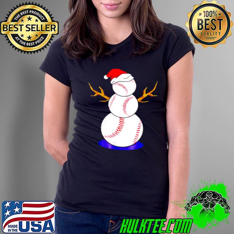 Premium baseball snowman Christmas Ladies Tee Premium baseball snowman Christmas Ladies Tee
