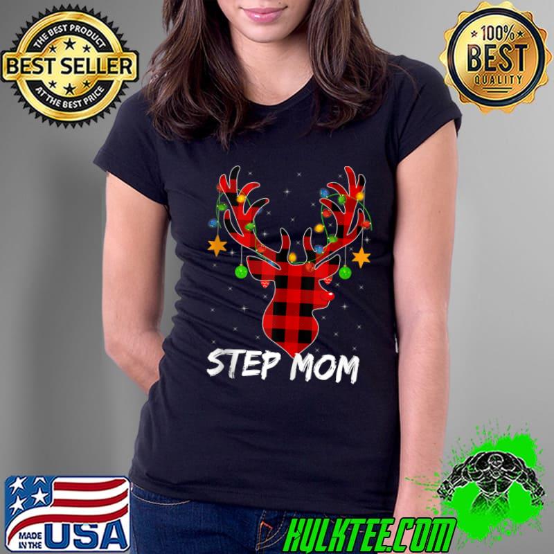 Premium buffalo Plaid Matching Reindeer Step Mom Christmas Pajama T-Shirt Ladies Tee Premium buffalo Plaid Matching Reindeer Step Mom Christmas Pajama T-Shirt Ladies Tee