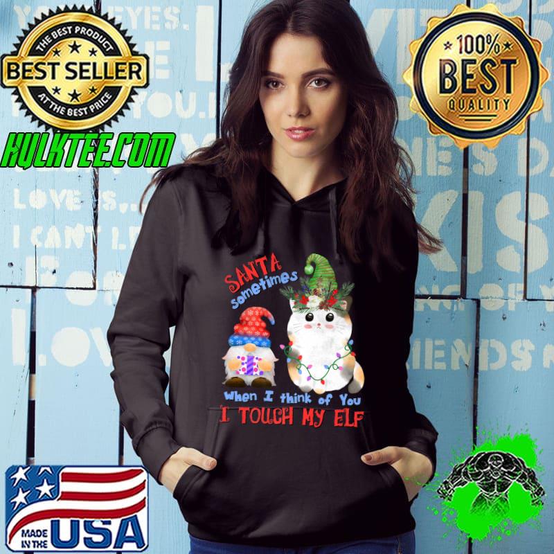 Premium Cute Naughty Cat Kitten Pun Meowy Catmas Santa Touch-My-Elf Premium T-Shirt