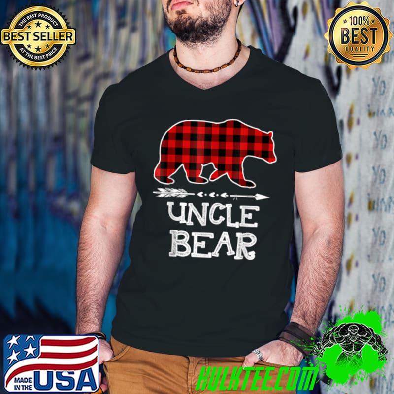 Premium Funny Uncle Bear Matching Family Christmas Bear Red Plaid T Shirt