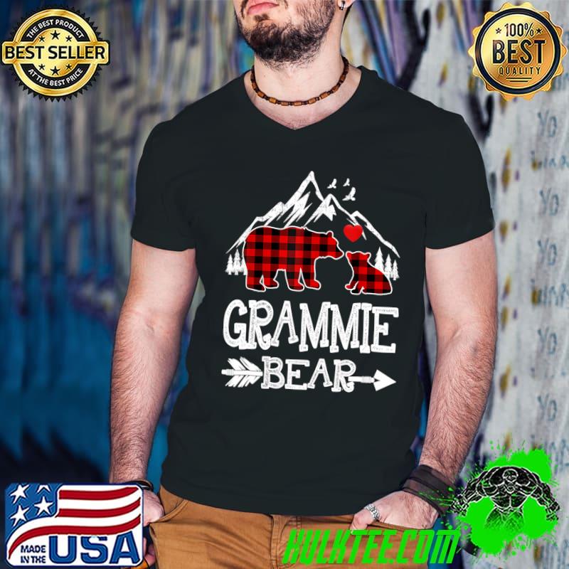Premium grammie Bear Christmas Pajama Red Plaid Buffalo Family T-Shirt