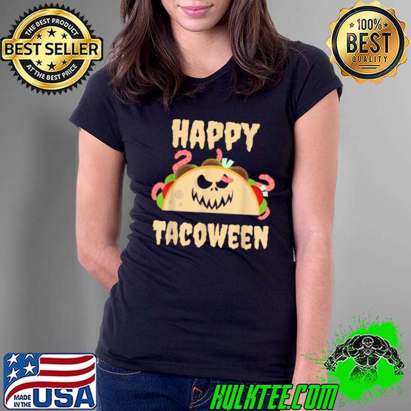 Premium Happy Tacoween Monster Taco Food Evil Face Scary Halloween T Shirt Ladies Tee Premium Happy Tacoween Monster Taco Food Evil Face Scary Halloween T Shirt Ladies Tee