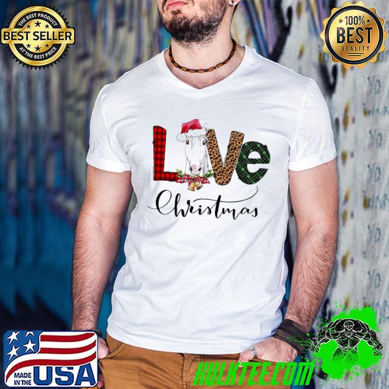 Premium horse Santa Red Love Leopart Christmas Shirt