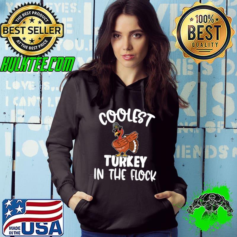 Premium Kids Coolest Turkey In The Flock Toddler Boys Kids Thanksgiving T-Shirt