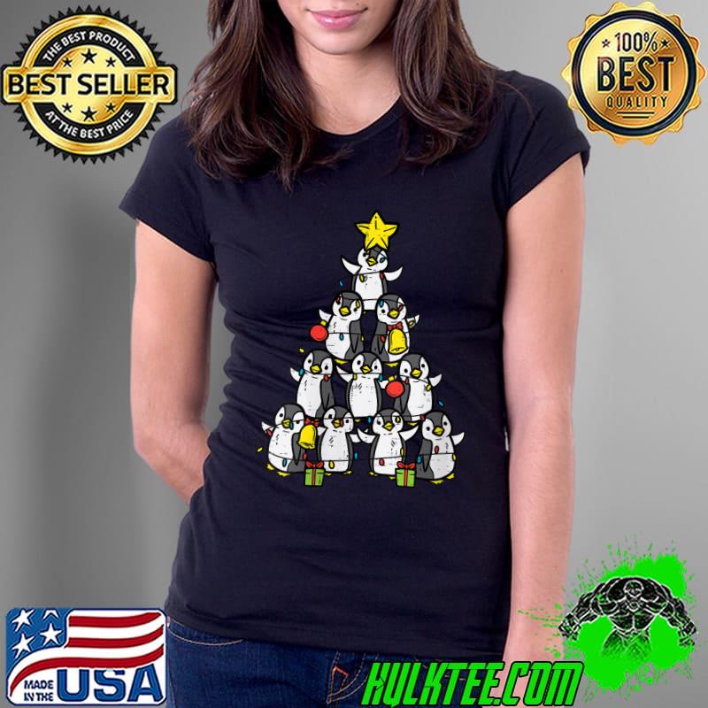 Premium penguin Christmas Tree Cute Xmas PJs Pajamas T-Shirt Ladies Tee Premium penguin Christmas Tree Cute Xmas PJs Pajamas T-Shirt Ladies Tee