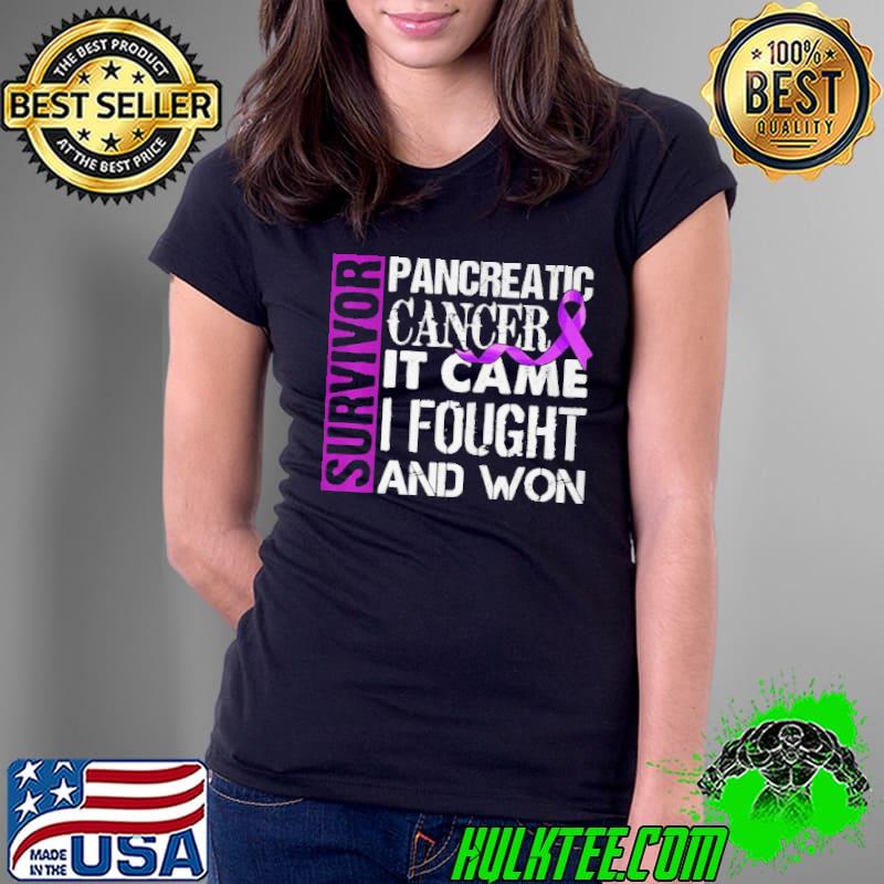 Premium Survivor it came I won pancreatic cancer awareness Ladies Tee Premium Survivor it came I won pancreatic cancer awareness Ladies Tee