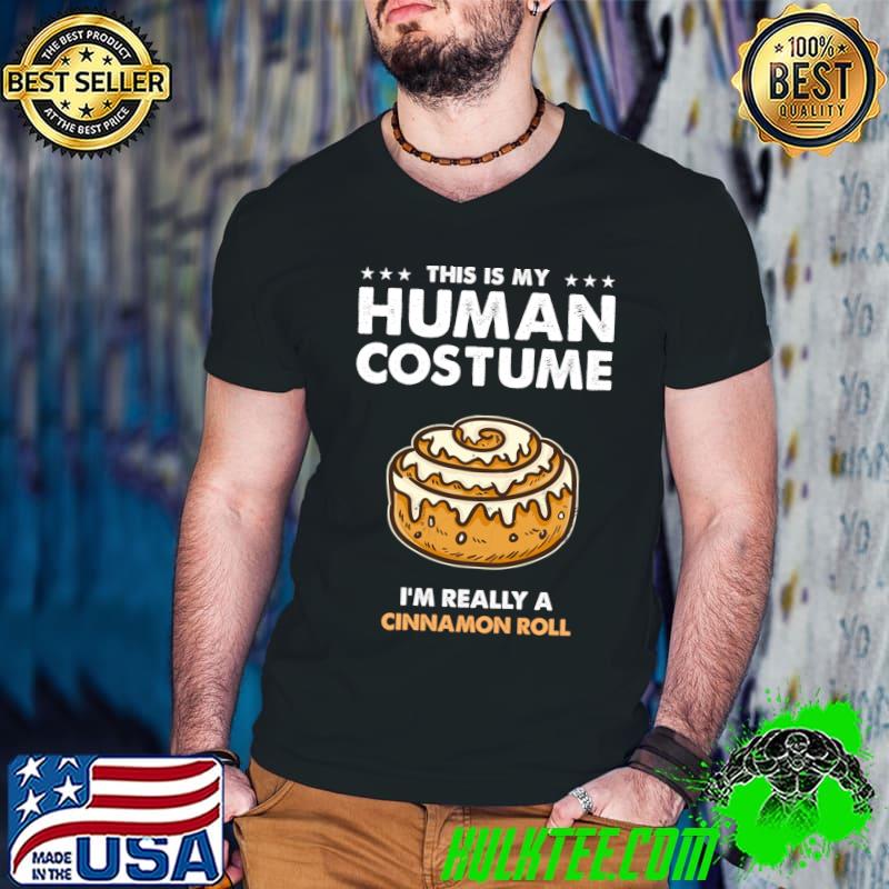 Premium this Is My Human Costume Cinnamon Roll T-Shirt Guys V Neck Premium this Is My Human Costume Cinnamon Roll T-Shirt Guys V Neck