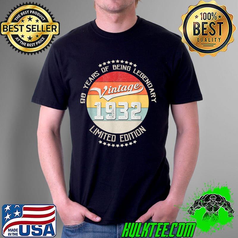 Premium vintage 1932 90th Yrs Old Birthday 90 Years Being Legendary T-Shirt Unisex Premium vintage 1932 90th Yrs Old Birthday 90 Years Being Legendary T-Shirt Unisex