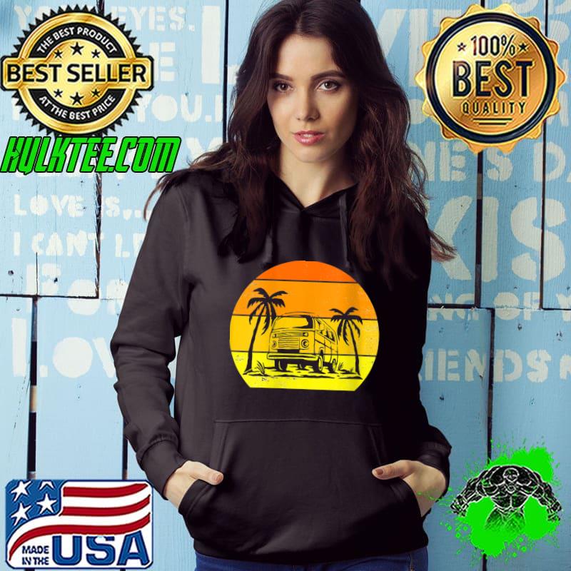Retro Car Vintage Beach Car Silhouette Automotive Lover 60s vintage T-Shirt