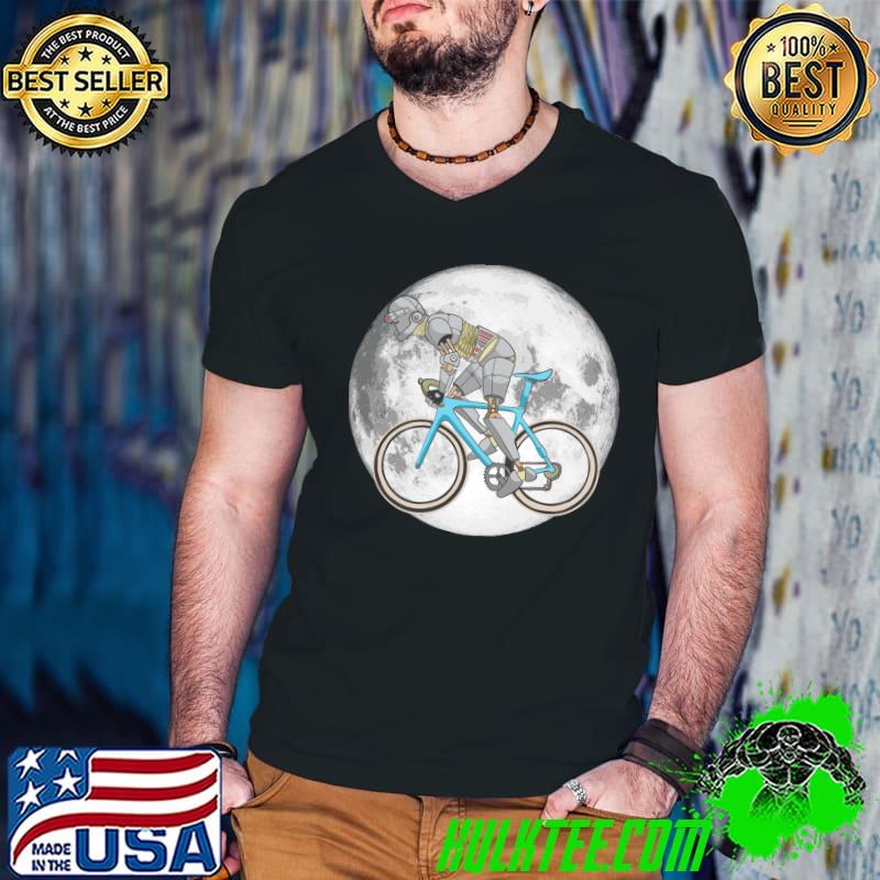 Retro Futurism Robot Cyclist Bicycle Futuristic Moon & Bike T-s Guys V Neck Retro Futurism Robot Cyclist Bicycle Futuristic Moon & Bike T-s Guys V Neck