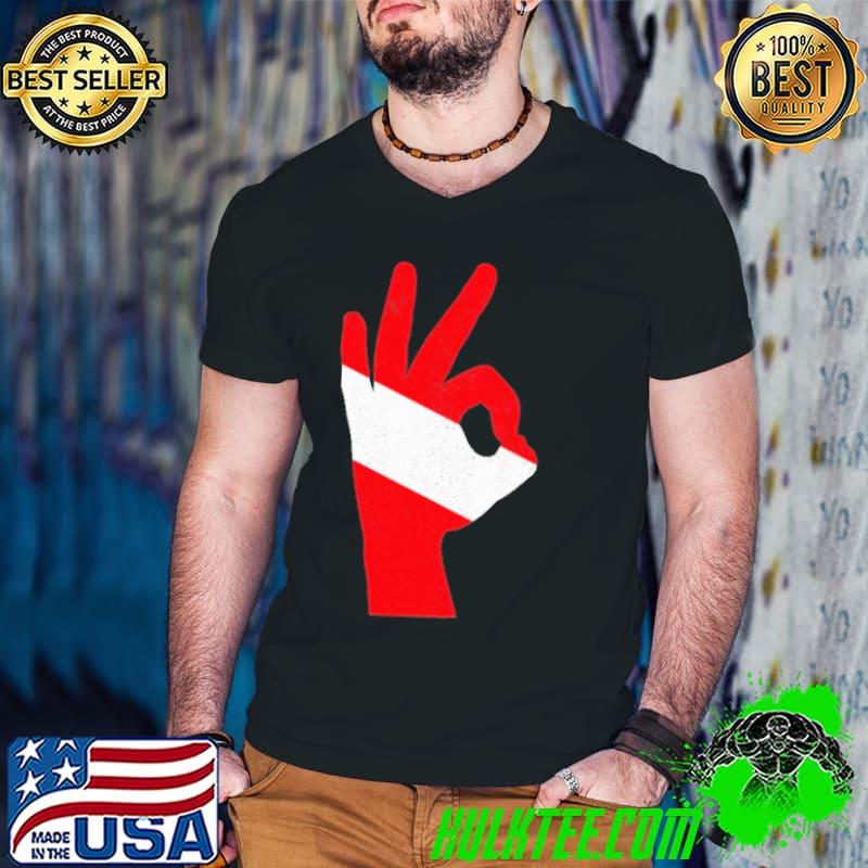 Scuba Diving Flag Hand OK Sign Shirt