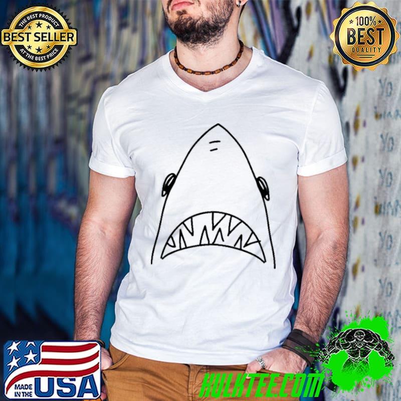 Shark Head Scary Print Drawing Shirt