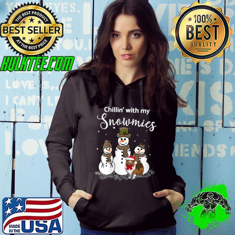 Sheltie Mom Chillin' With My Snowmies Snowman Leopard T-Shirt Sheltie Mom Chillin' With My Snowmies Snowman Leopard T-Shirt