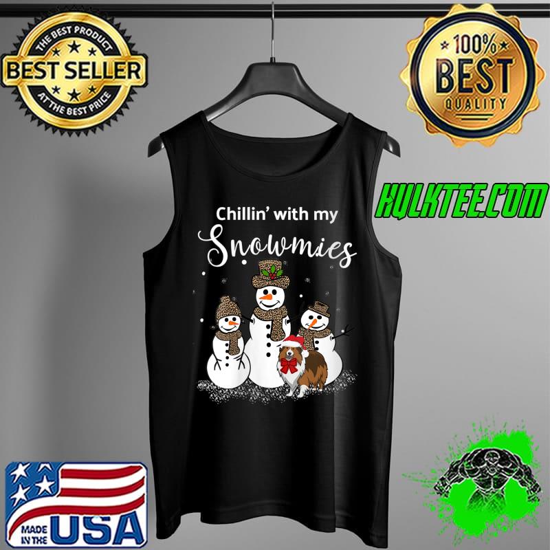 Sheltie Mom Chillin' With My Snowmies Snowman Leopard T-Shirt Tank Top Sheltie Mom Chillin' With My Snowmies Snowman Leopard T-Shirt Tank Top