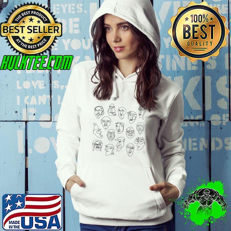 Single Line Face Design Character Shirt Hoodie Single Line Face Design Character Shirt Hoodie