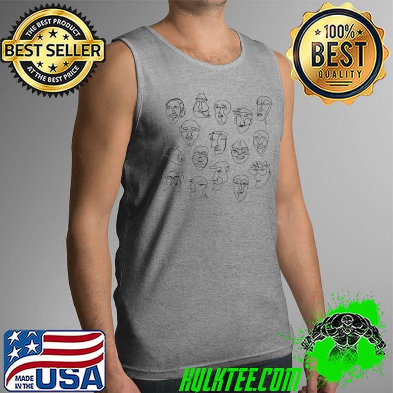 Single Line Face Design Character Shirt Tank Top Single Line Face Design Character Shirt Tank Top