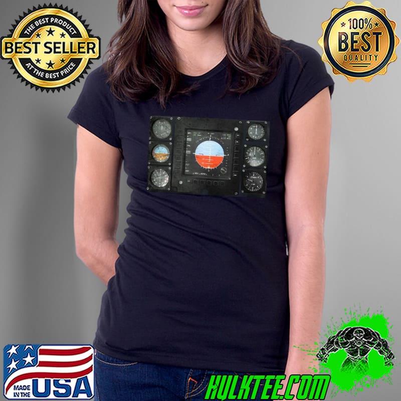 Speedometer Weather Radar Aircraft USA Cockpit Shirt Ladies Tee Speedometer Weather Radar Aircraft USA Cockpit Shirt Ladies Tee