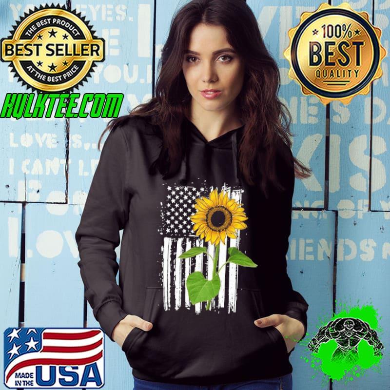 Sunflower With America Flag Shirt