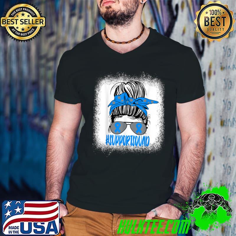 Support Squad Messy Bun November Blue Diabetes Awareness T1D T-Shirt Guys V Neck Support Squad Messy Bun November Blue Diabetes Awareness T1D T-Shirt Guys V Neck