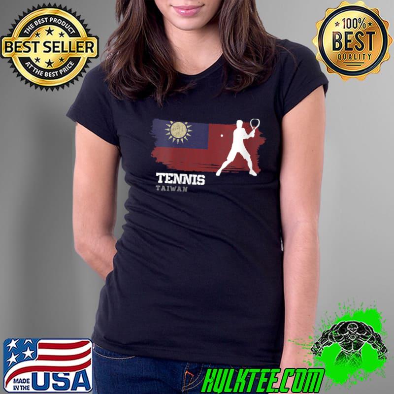 Tennis Taiwan Flag Team Tennis Player Tennis T-Shirt Ladies Tee Tennis Taiwan Flag Team Tennis Player Tennis T-Shirt Ladies Tee