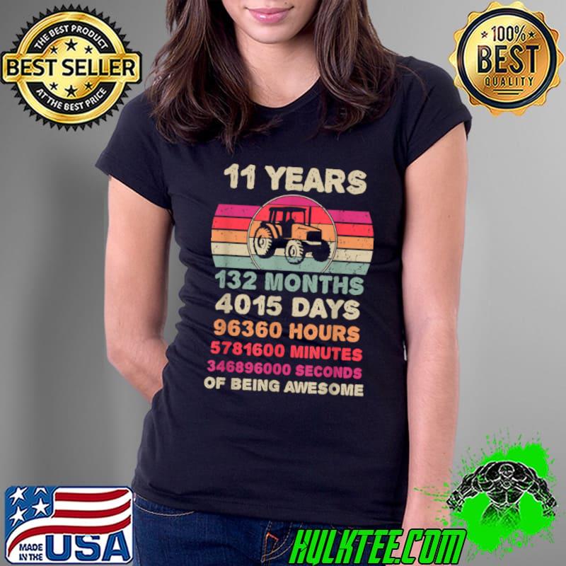 Top 11 Year Old Tractor Birthday Eleventh 11th Birthday Boy Girl T Shirt Ladies Tee Top 11 Year Old Tractor Birthday Eleventh 11th Birthday Boy Girl T Shirt Ladies Tee