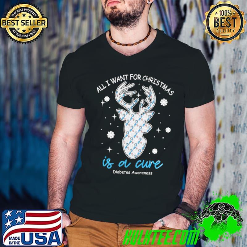 Top all I Want For Christmas Is A Cure Diabetes Awareness Shirt