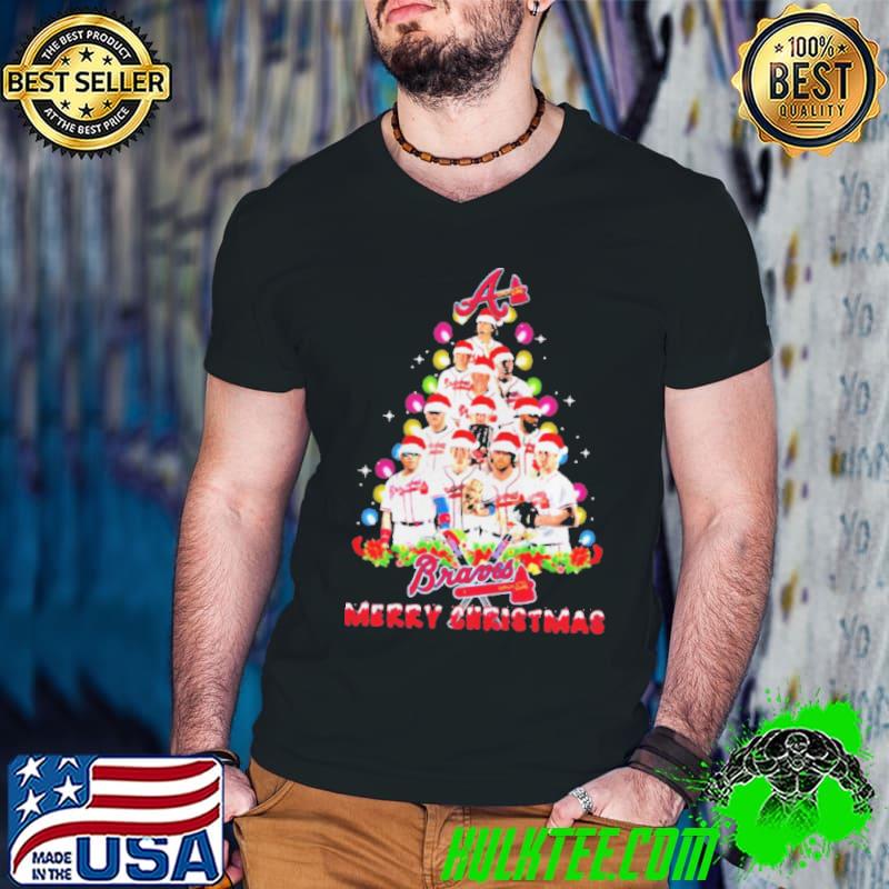 Top atlanta Braves Players Christmas Tree Merry Christmas Shirt