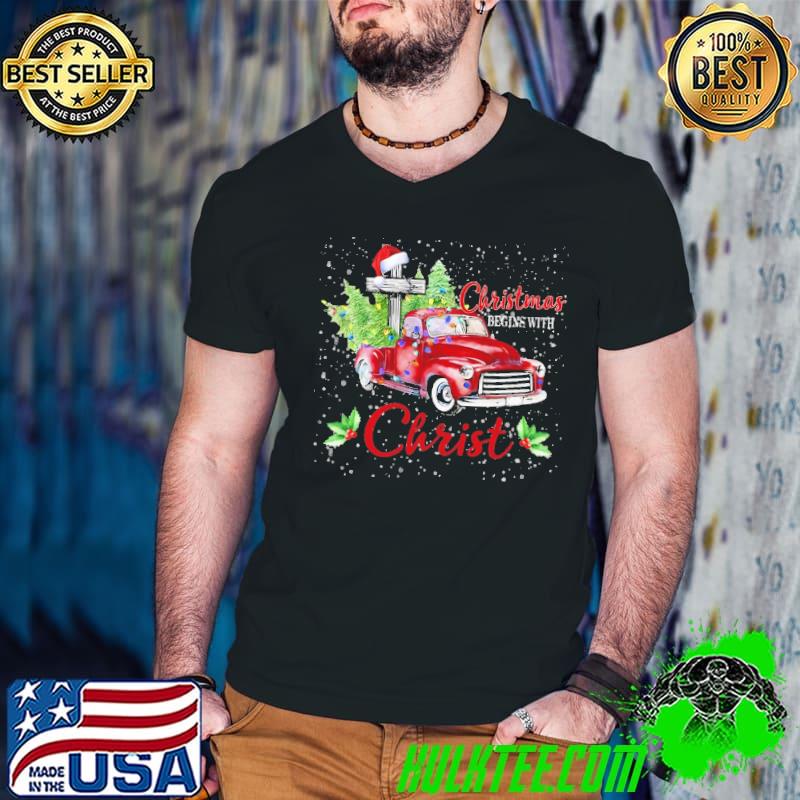 Top Christmas Begins With Christ Shirt