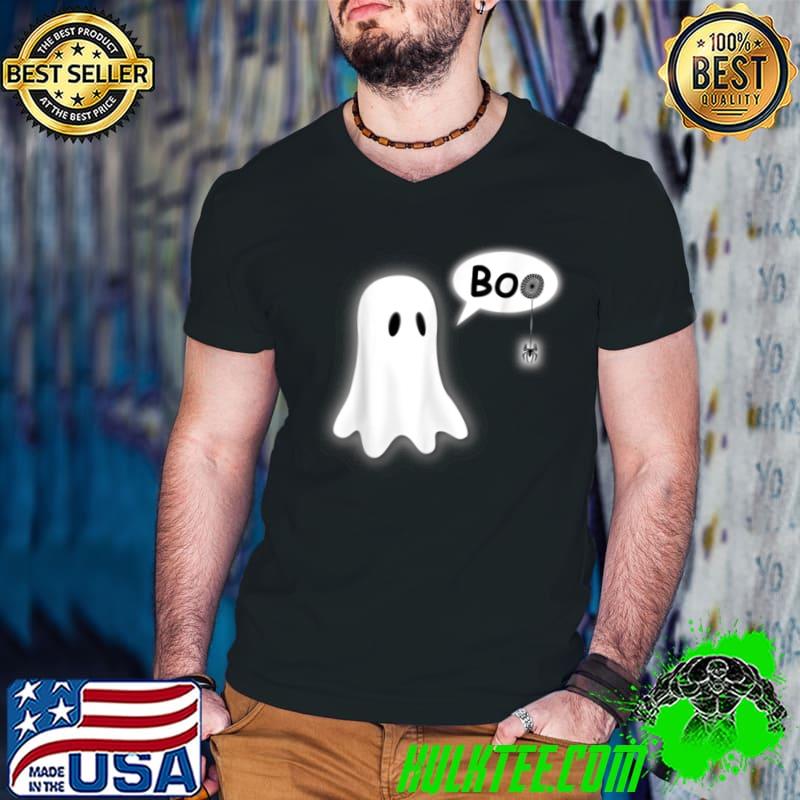 Top Cute Ghost BOO funny arachnophobia T Shirt Guys V Neck Top Cute Ghost BOO funny arachnophobia T Shirt Guys V Neck