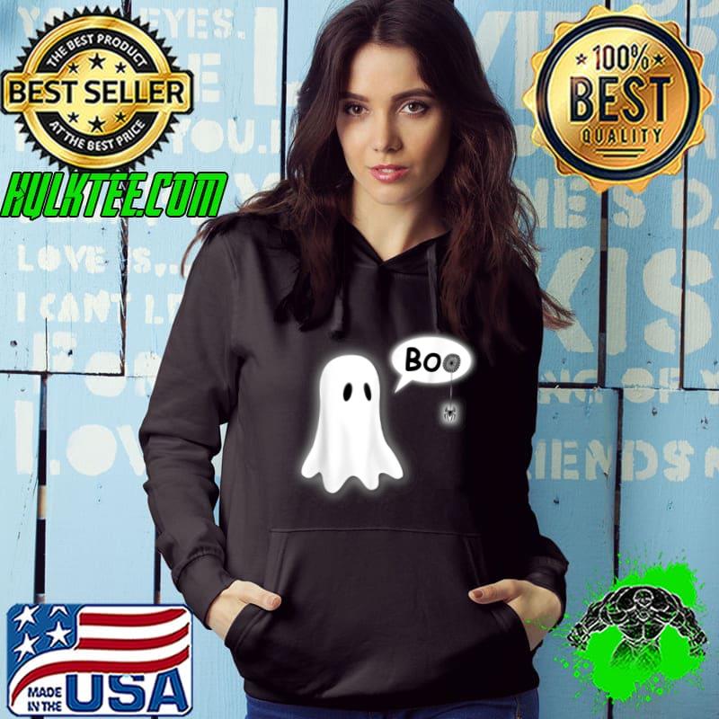 Top Cute Ghost BOO funny arachnophobia T Shirt