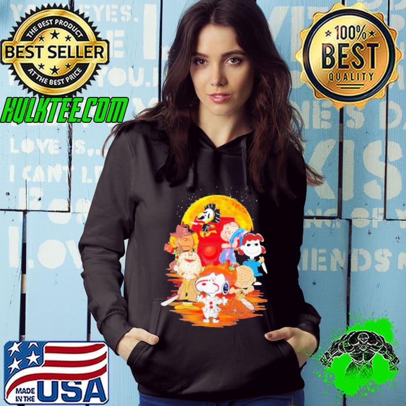 Top Cute Peanuts Snoopy And Friends Horror Face On The Moon Shirt Top Cute Peanuts Snoopy And Friends Horror Face On The Moon Shirt