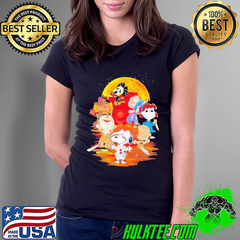 Top Cute Peanuts Snoopy And Friends Horror Face On The Moon Shirt Ladies Tee Top Cute Peanuts Snoopy And Friends Horror Face On The Moon Shirt Ladies Tee