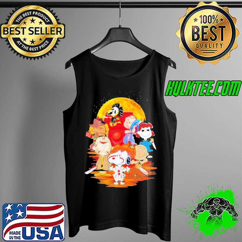 Top Cute Peanuts Snoopy And Friends Horror Face On The Moon Shirt Tank Top Top Cute Peanuts Snoopy And Friends Horror Face On The Moon Shirt Tank Top